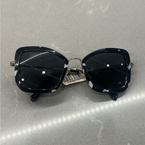 Miu Miu Havana Grey and White Marbled Women's Sunglasses